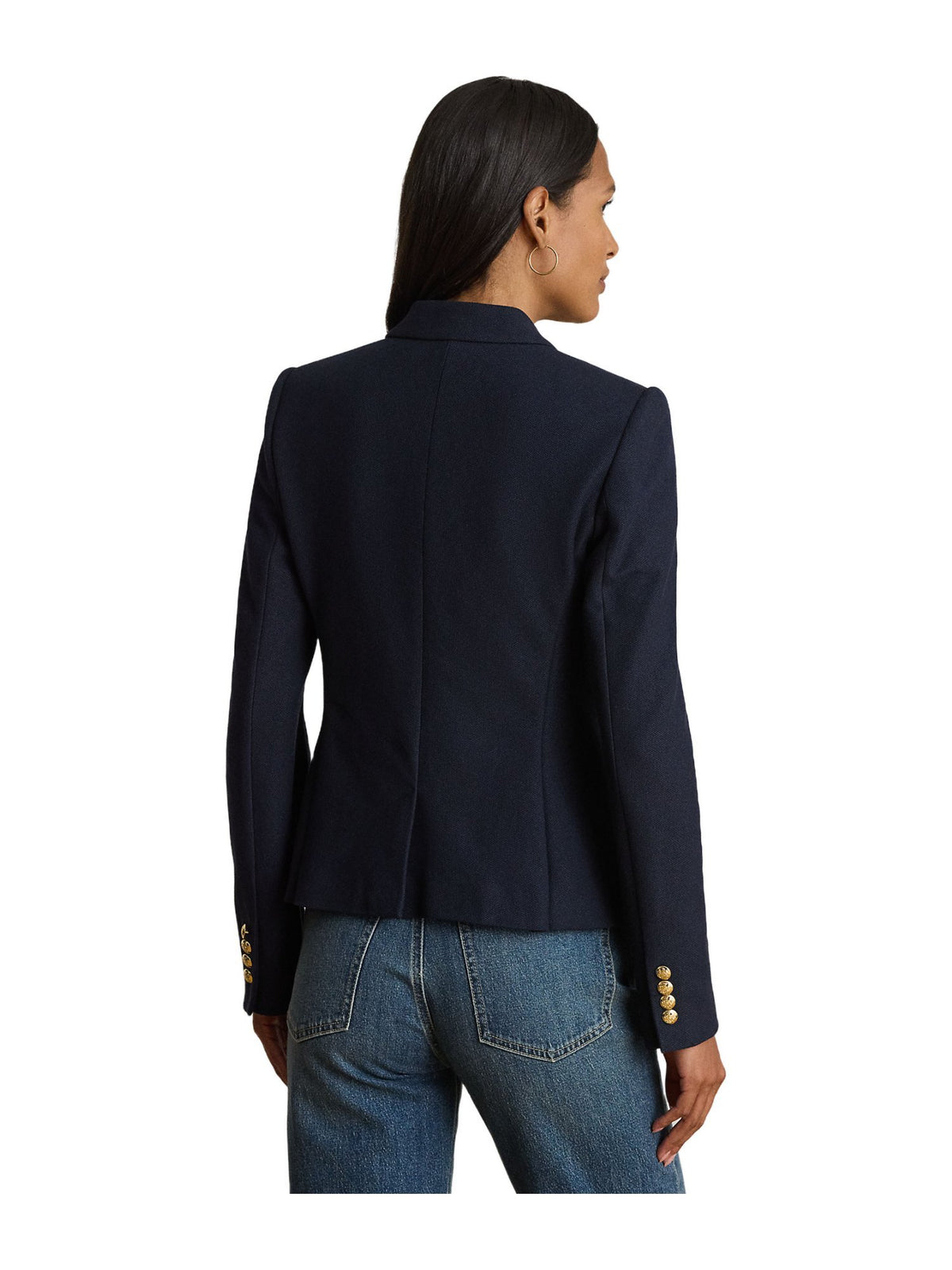 Blazer doppio petto in piqué elasticizzato