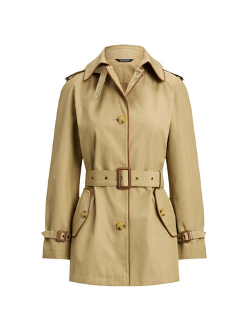 Lauren Ralph Lauren Trench con dettagli in ecopelle