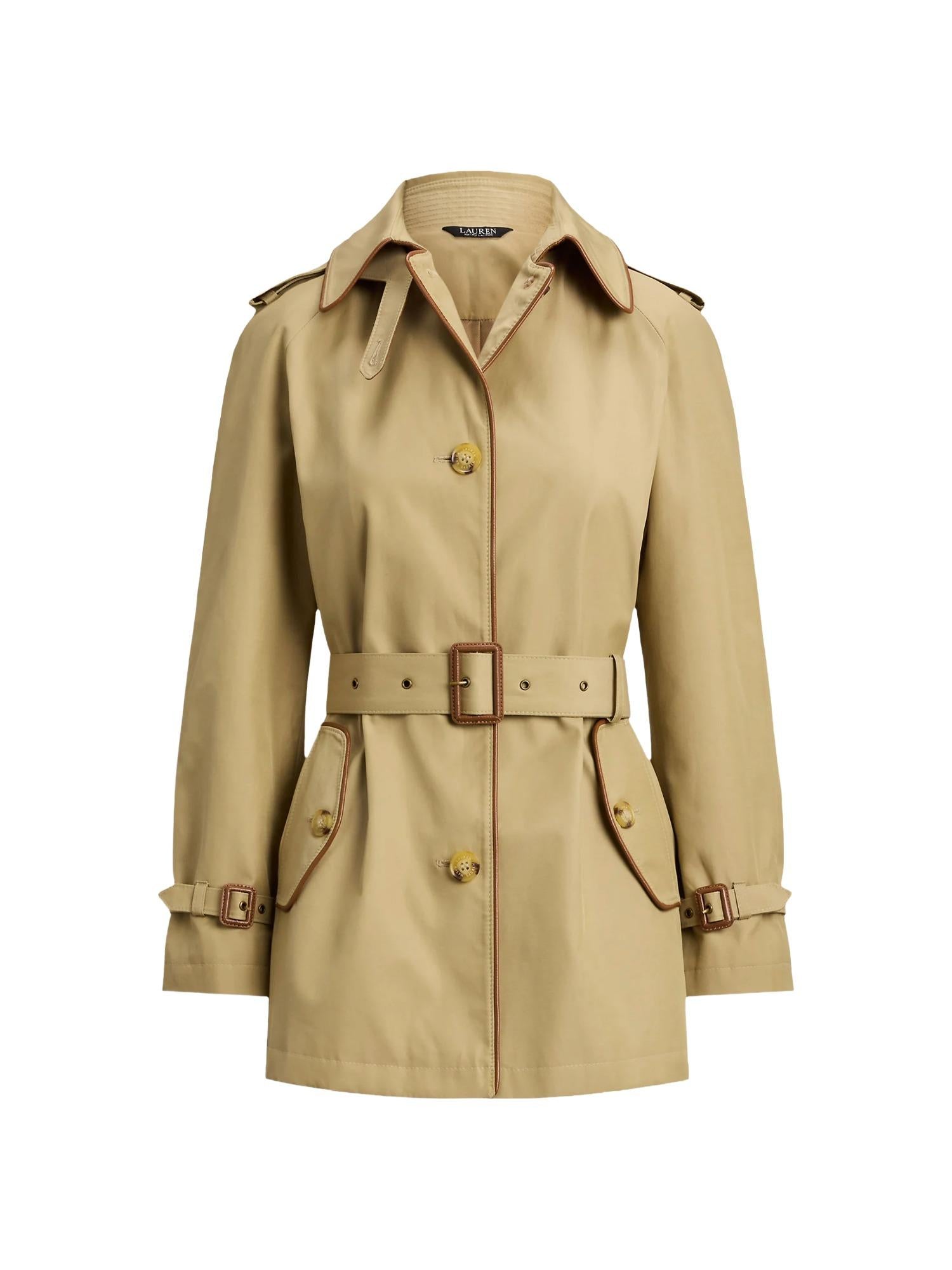 Lauren Ralph Lauren Trench con dettagli in ecopelle