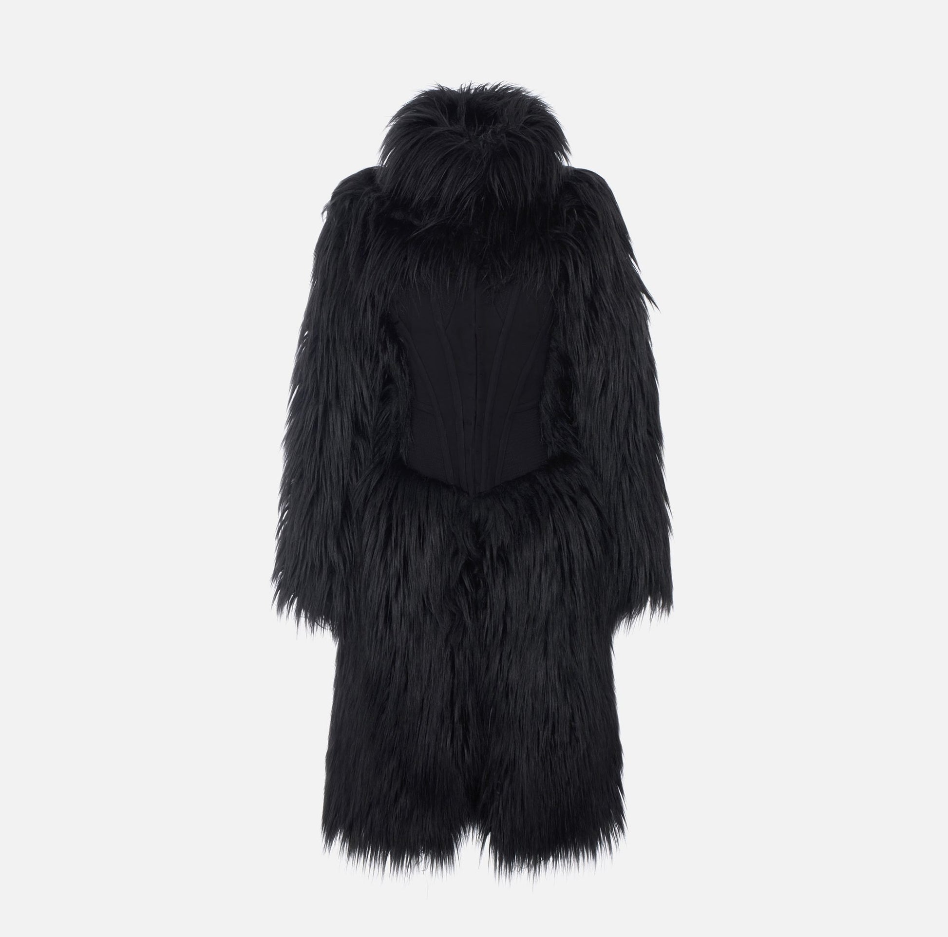 Cappotto effetto pelo con bustier