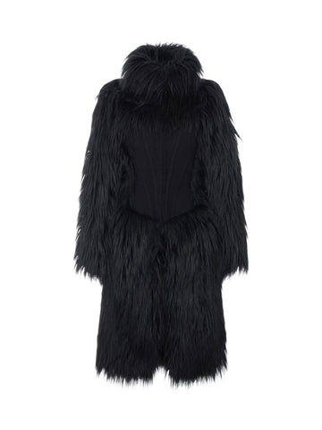 Cappotto effetto pelo con bustier