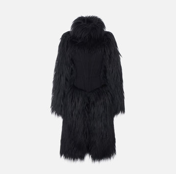 Cappotto effetto pelo con bustier