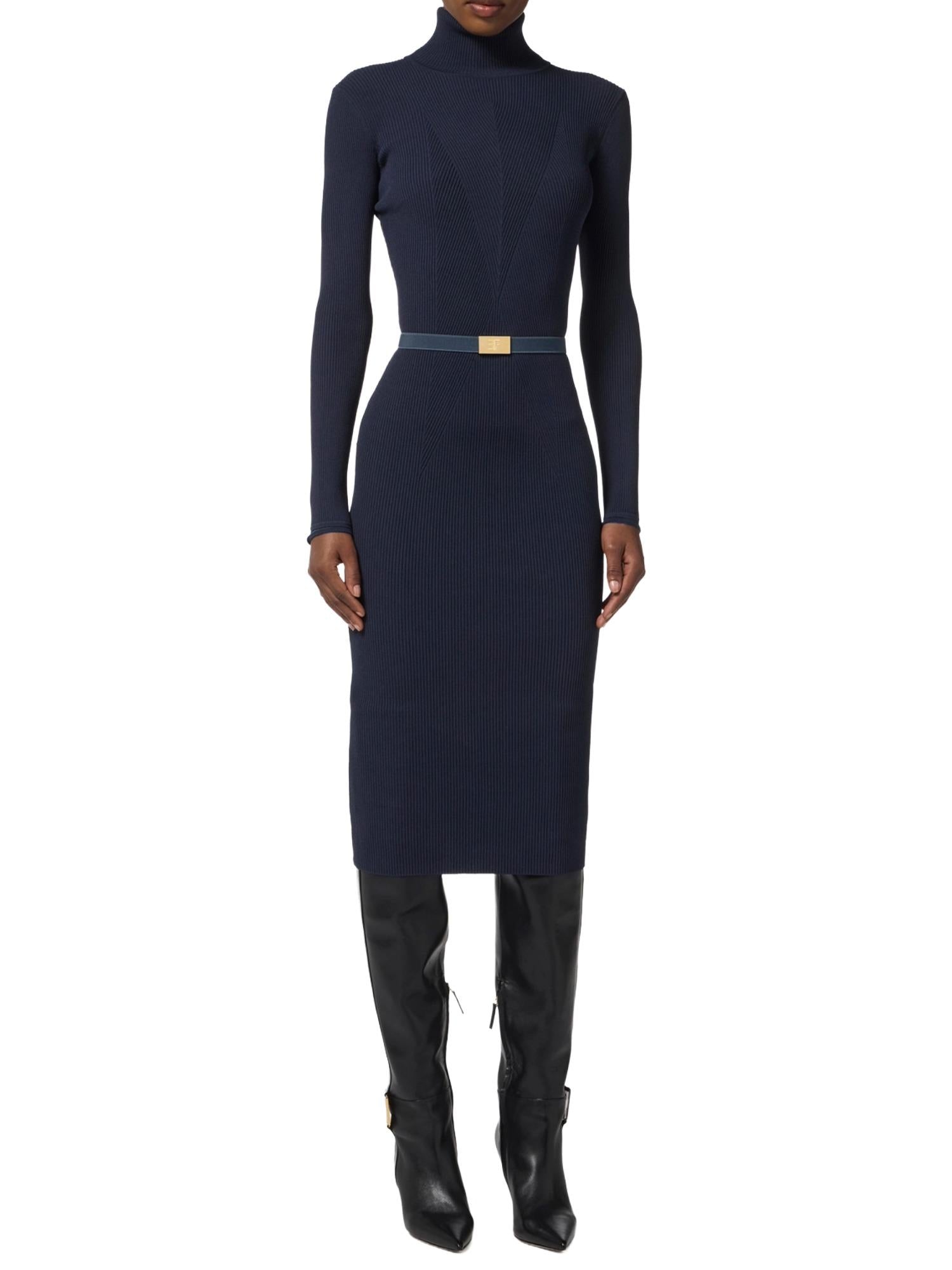 Elisabetta Franchi Abito a dolcevita con cintura