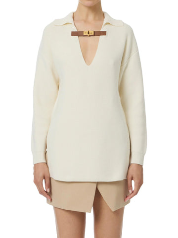 Elisabetta Franchi Maglia con cinturino gioiello