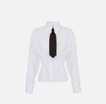 Camicia in popeline con cravattino