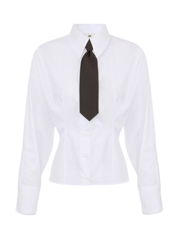 Camicia in popeline con cravattino