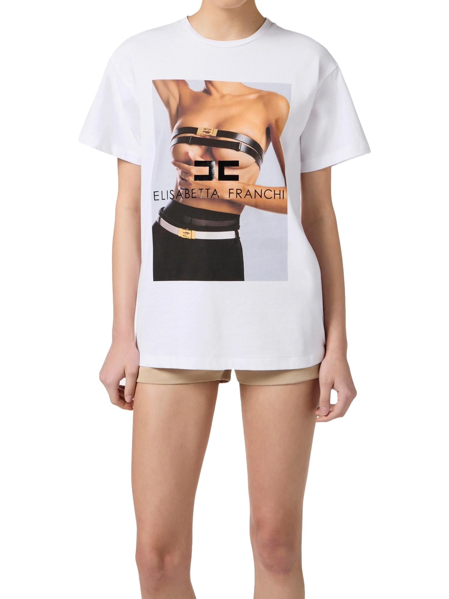 Elisabetta Franchi T-shirt con stampa fotografica