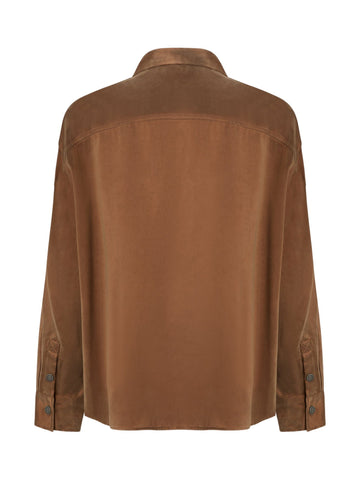Camicia effetto scamosciato con taschino