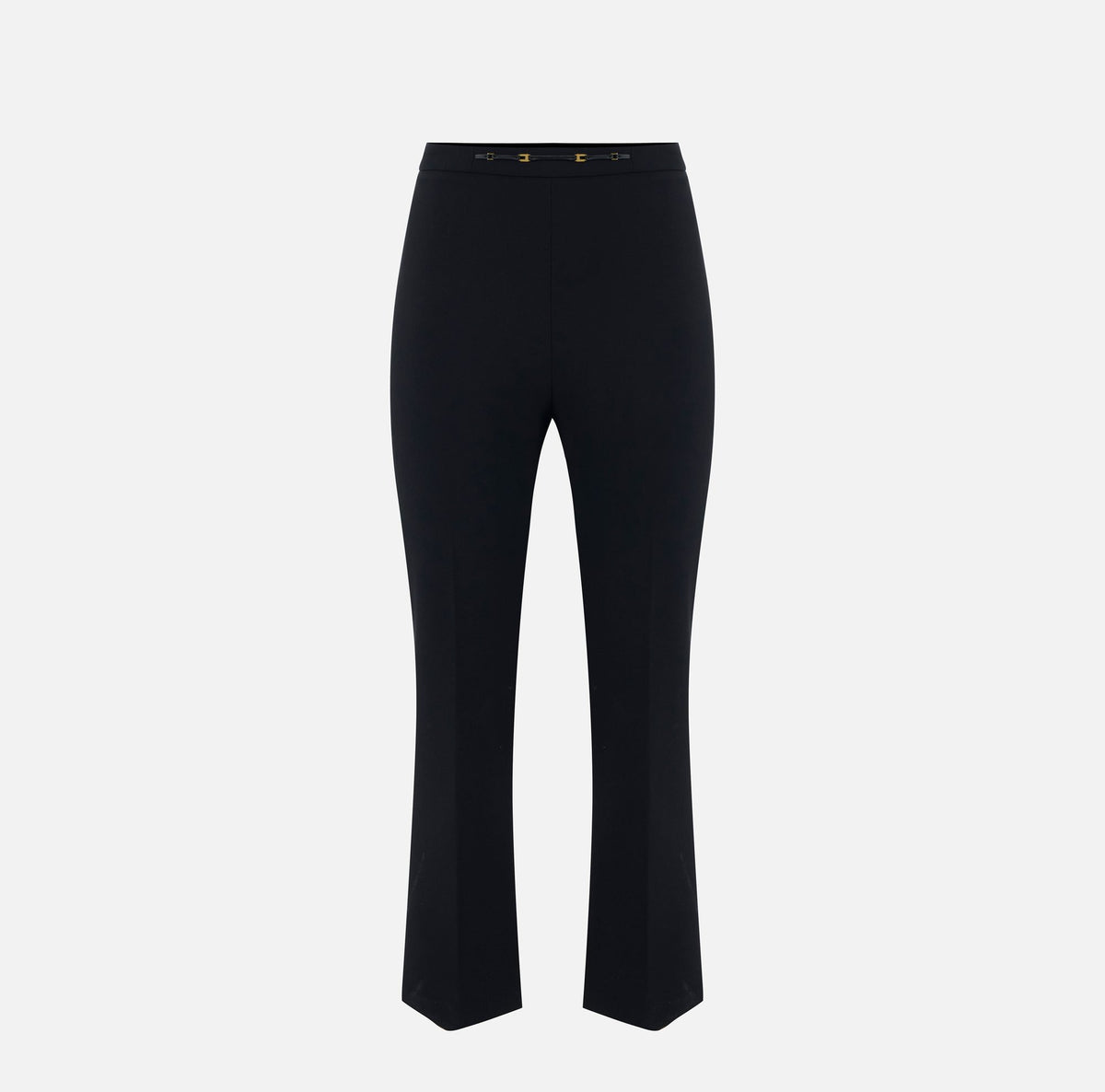 Pantaloni in doppio crêpe stretch con dettaglio gioiello
