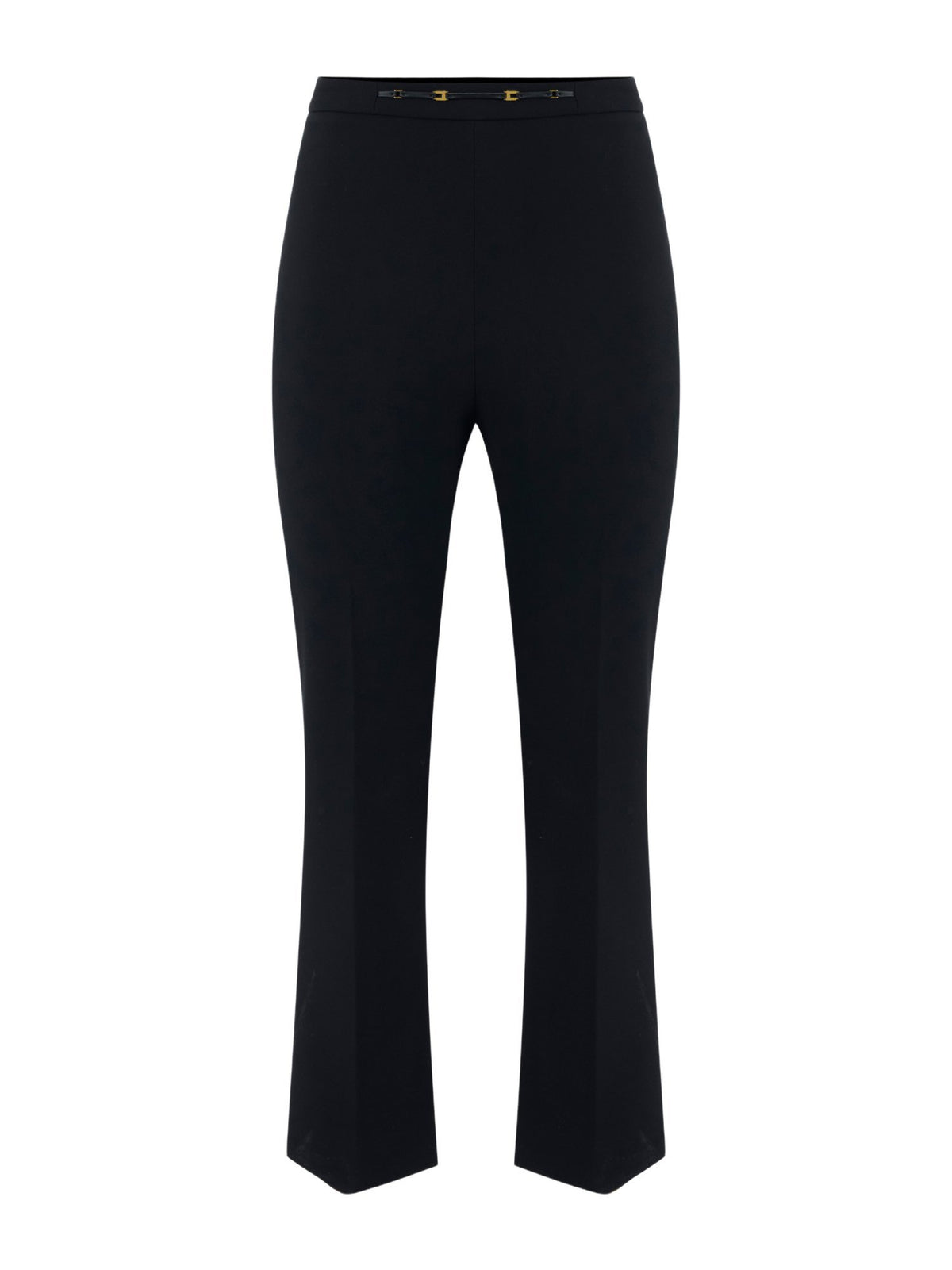 Pantaloni in doppio crêpe stretch con dettaglio gioiello