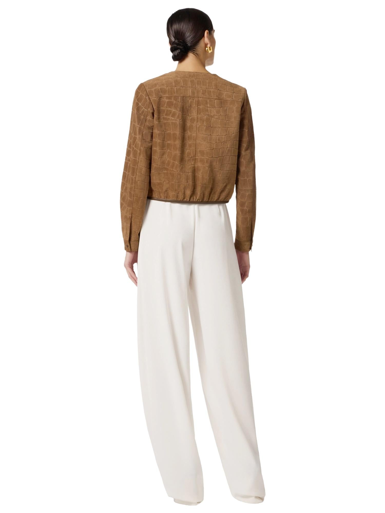 Elisabetta Franchi Giubbino in suede con stampa alligatore