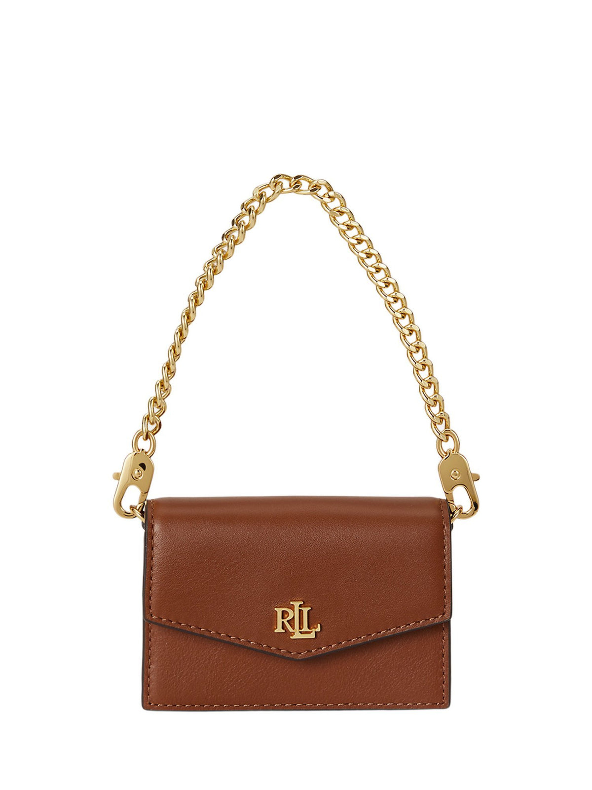 Portacarte con catena in pelle