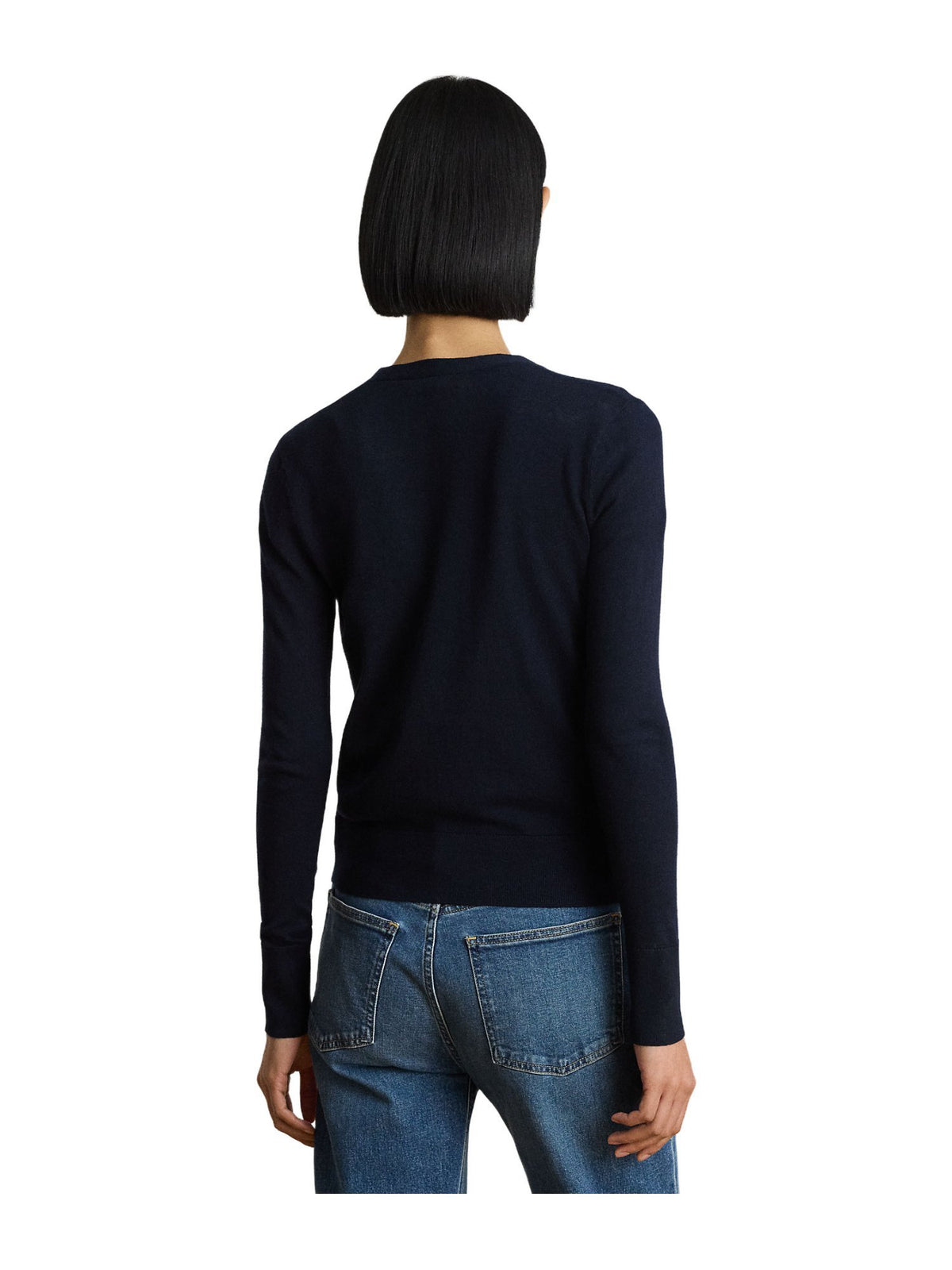 Cardigan con scollo a V in cotone e modal