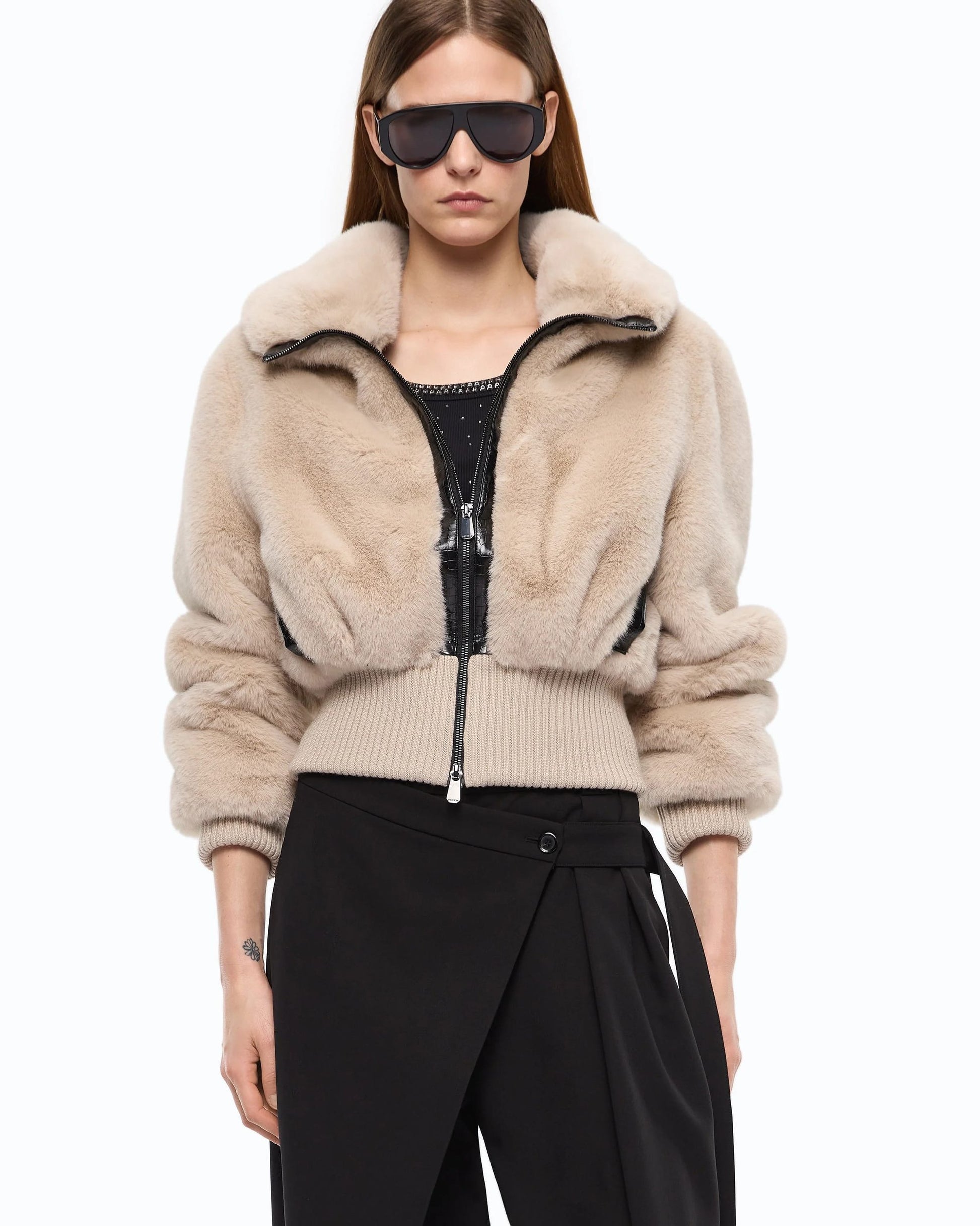 Pinko Bomber in Tessuto Aspen Effetto Pelle donna