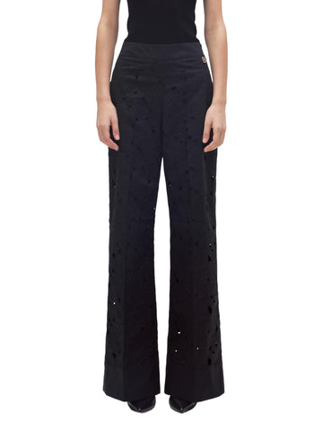 Blugirl Pantalone wide leg con rose intagliate