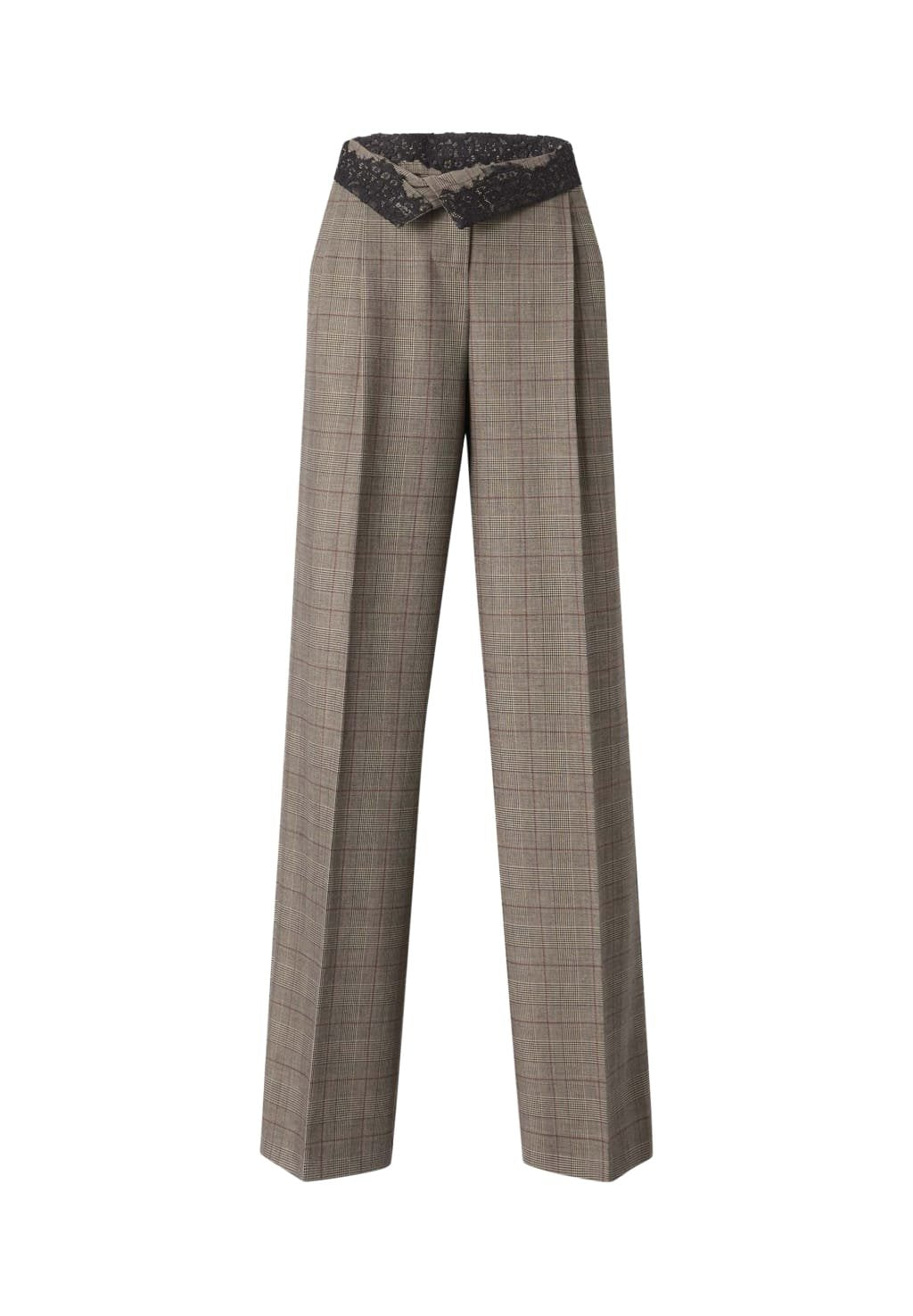 Pinko Pantalone Palazzo in Misto Lana a Quadri donna