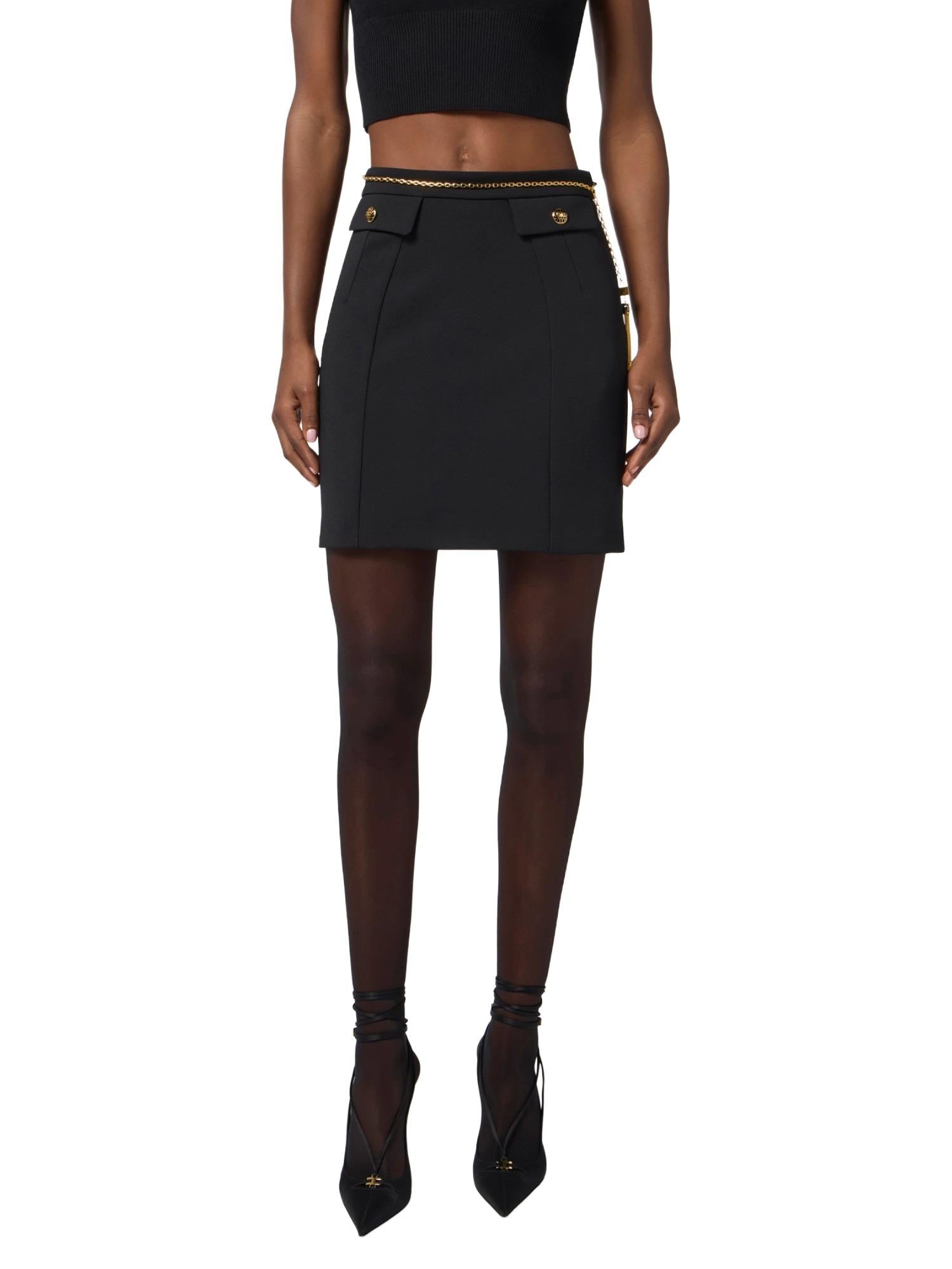 Elisabetta Franchi Gonna con catena gioiello