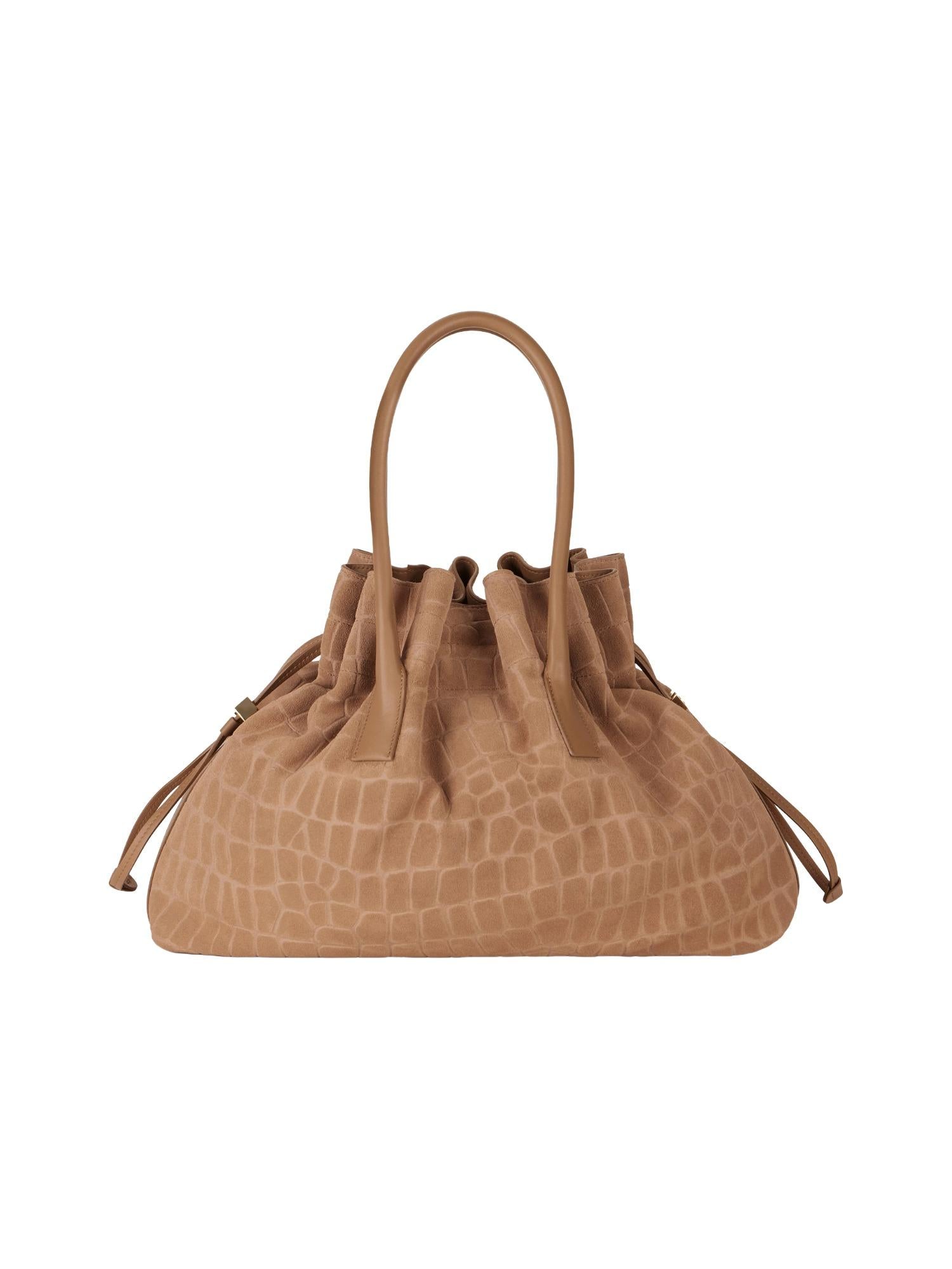 Elisabetta Franchi Suède tas met crocoprint