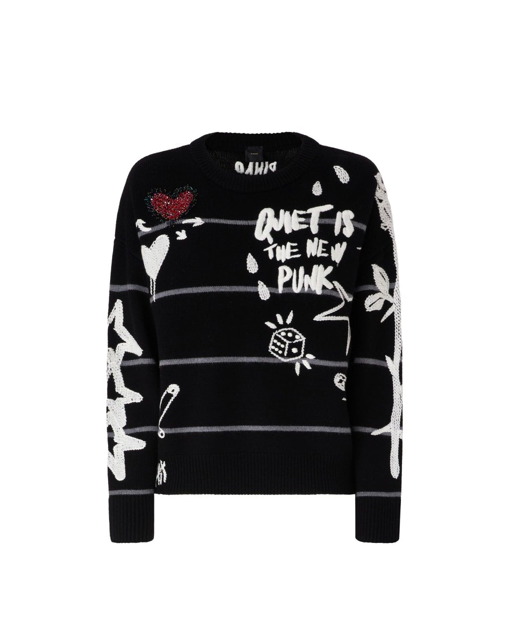 Pinko Maglia a Righe in Pura Lana Merino donna