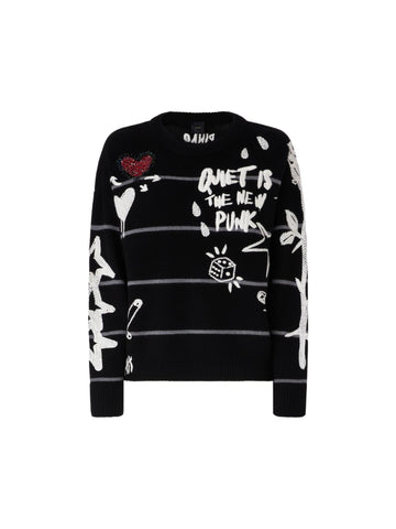 Maglia in lana merino Quiet Is The New Punk