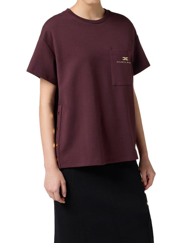 Elisabetta Franchi T-shirt con taschino e bottoni