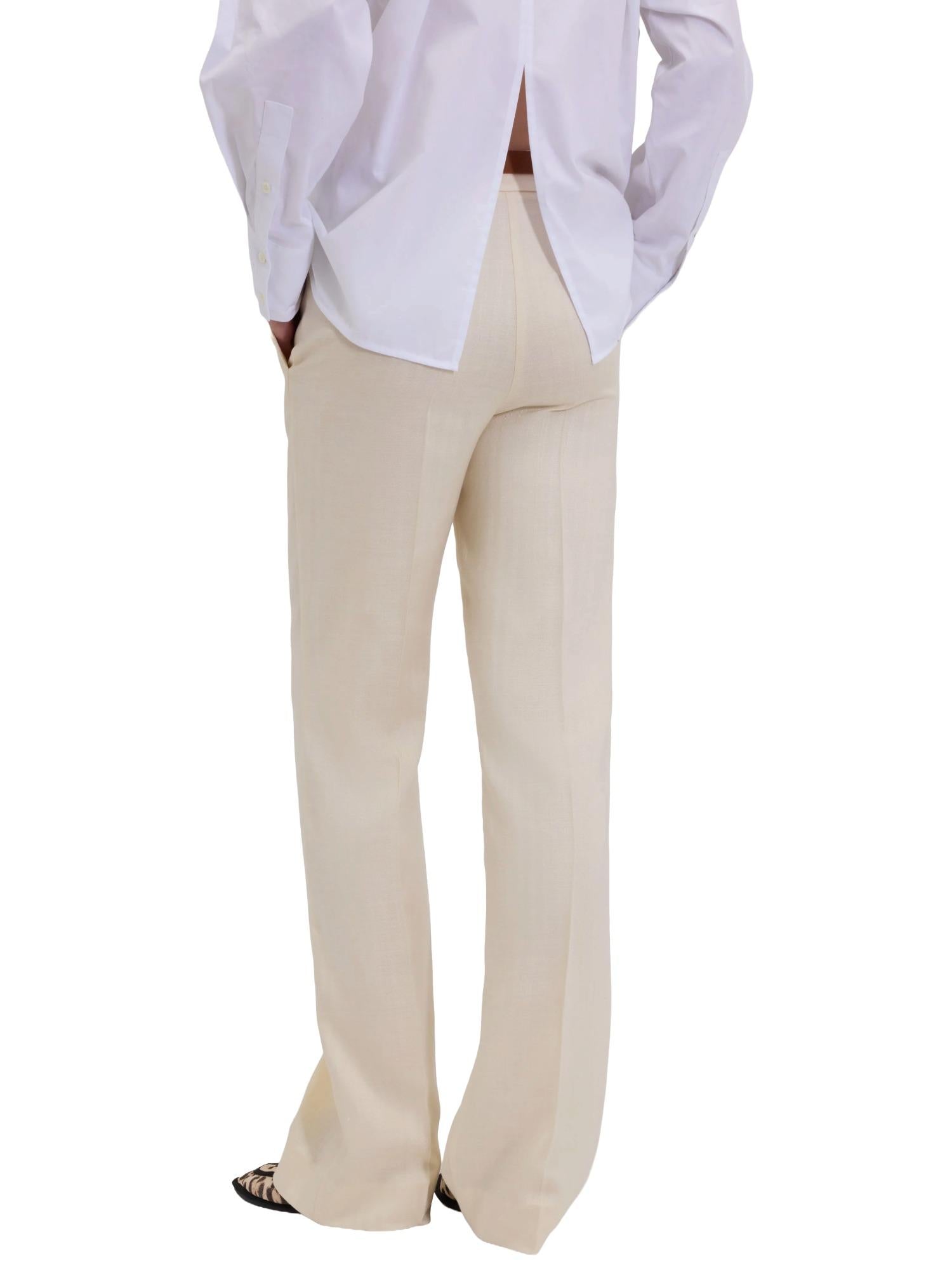 Ermanno Firenze Pantalon tailleur en mélange de lin