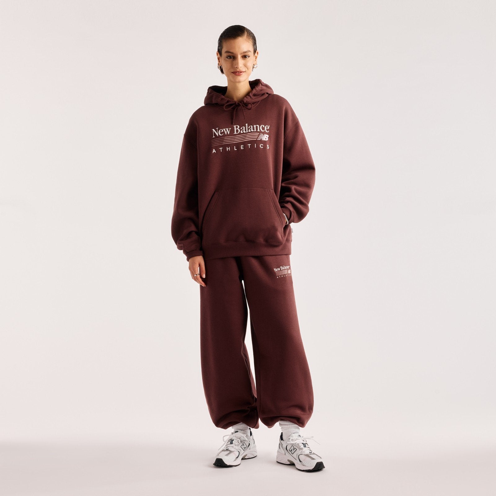 New Balance Felpa con Cappuccio Trackside Fleede Hoodie