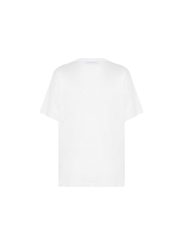 Blugirl T-shirt basic con logo in cristalli