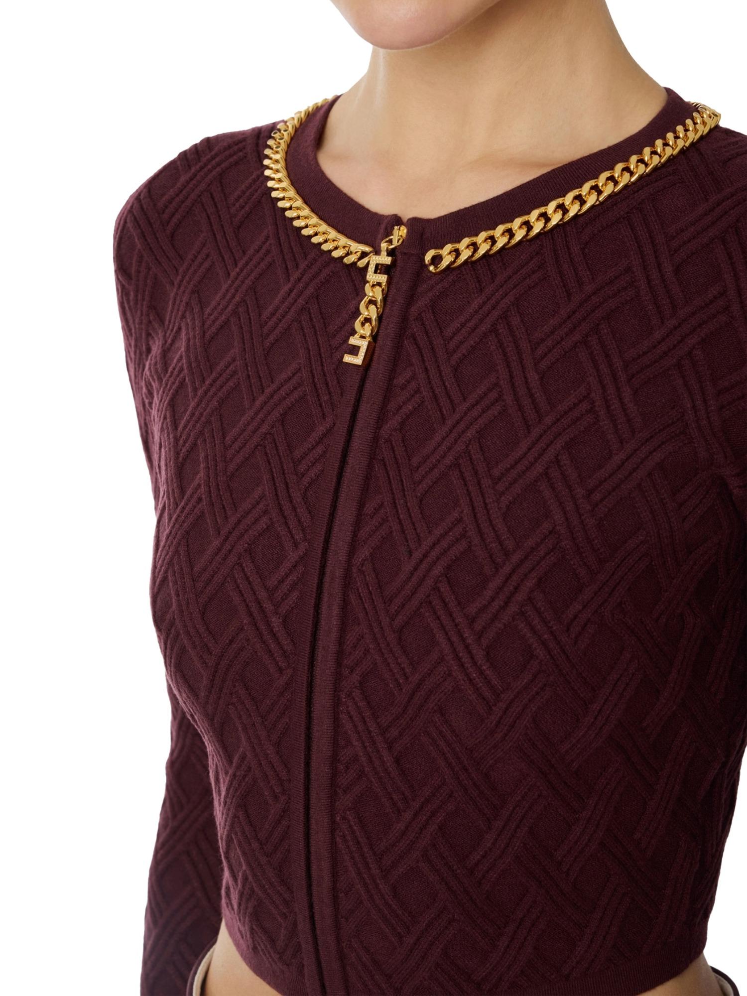 Elisabetta Franchi Cardigan in maglia a rombi