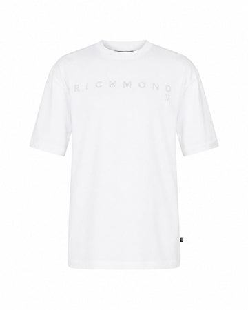 T-shirt Girocollo con Logo Sul Petto