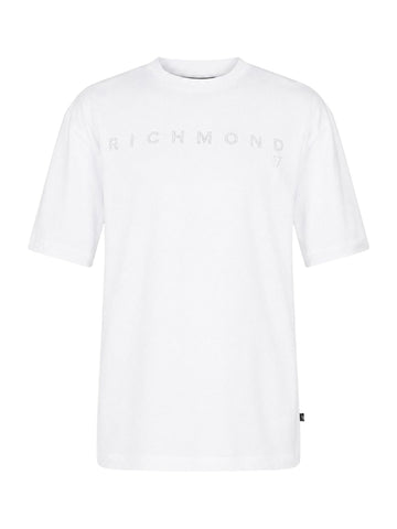 T-shirt Girocollo con Logo Sul Petto