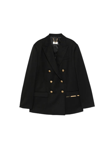 Elisabetta Franchi Giacca doppiopetto con placca gioiello