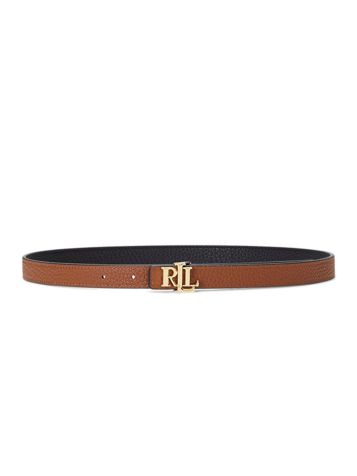 Cintura sottile reversibile in pelle con logo