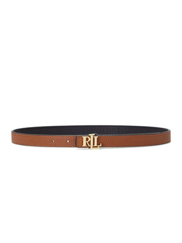 Cintura sottile reversibile in pelle con logo