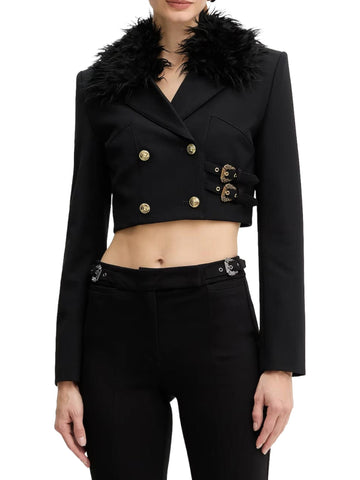 Versace Jeans Couture Giacca crop con ecopelliccia