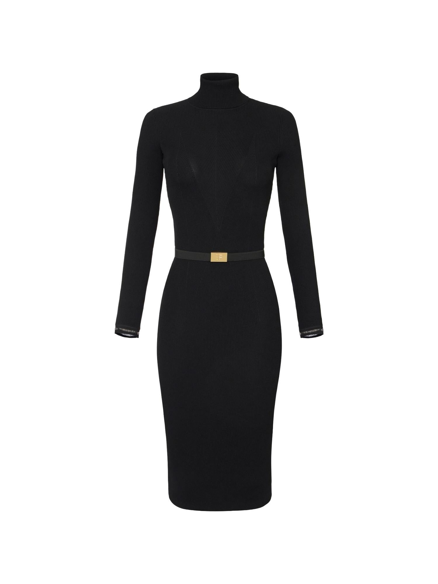 Elisabetta Franchi Abito a dolcevita con cintura