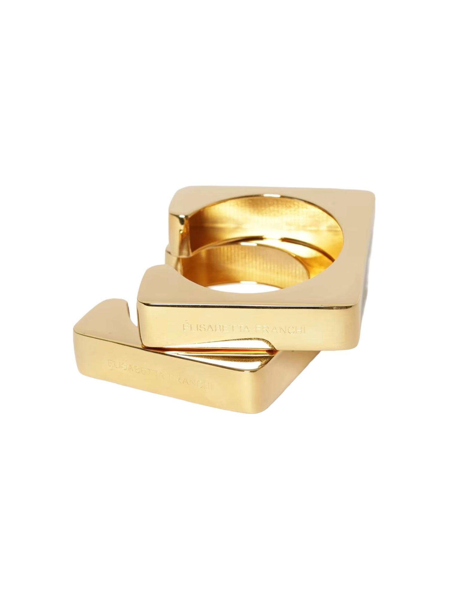 Elisabetta Franchi Bracciali rigidi con logo inciso