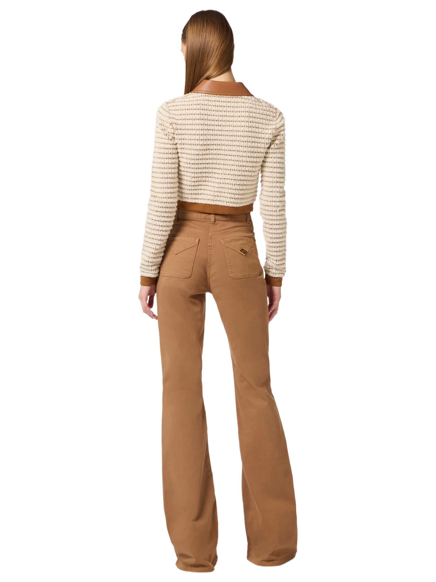 Elisabetta Franchi Cardigan in ciniglia ed ecopelle