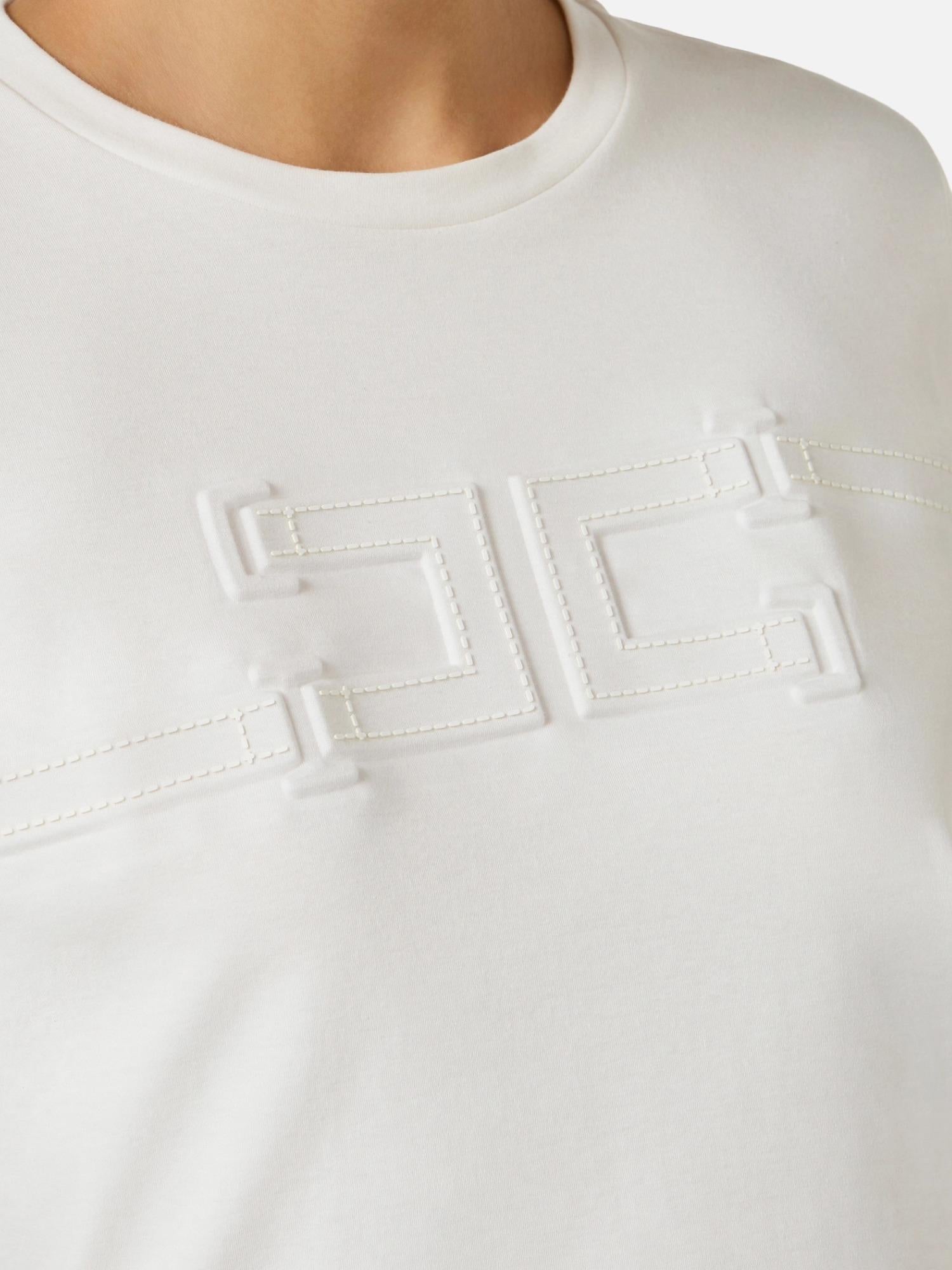 Elisabetta Franchi T-shirt con logo goffrato
