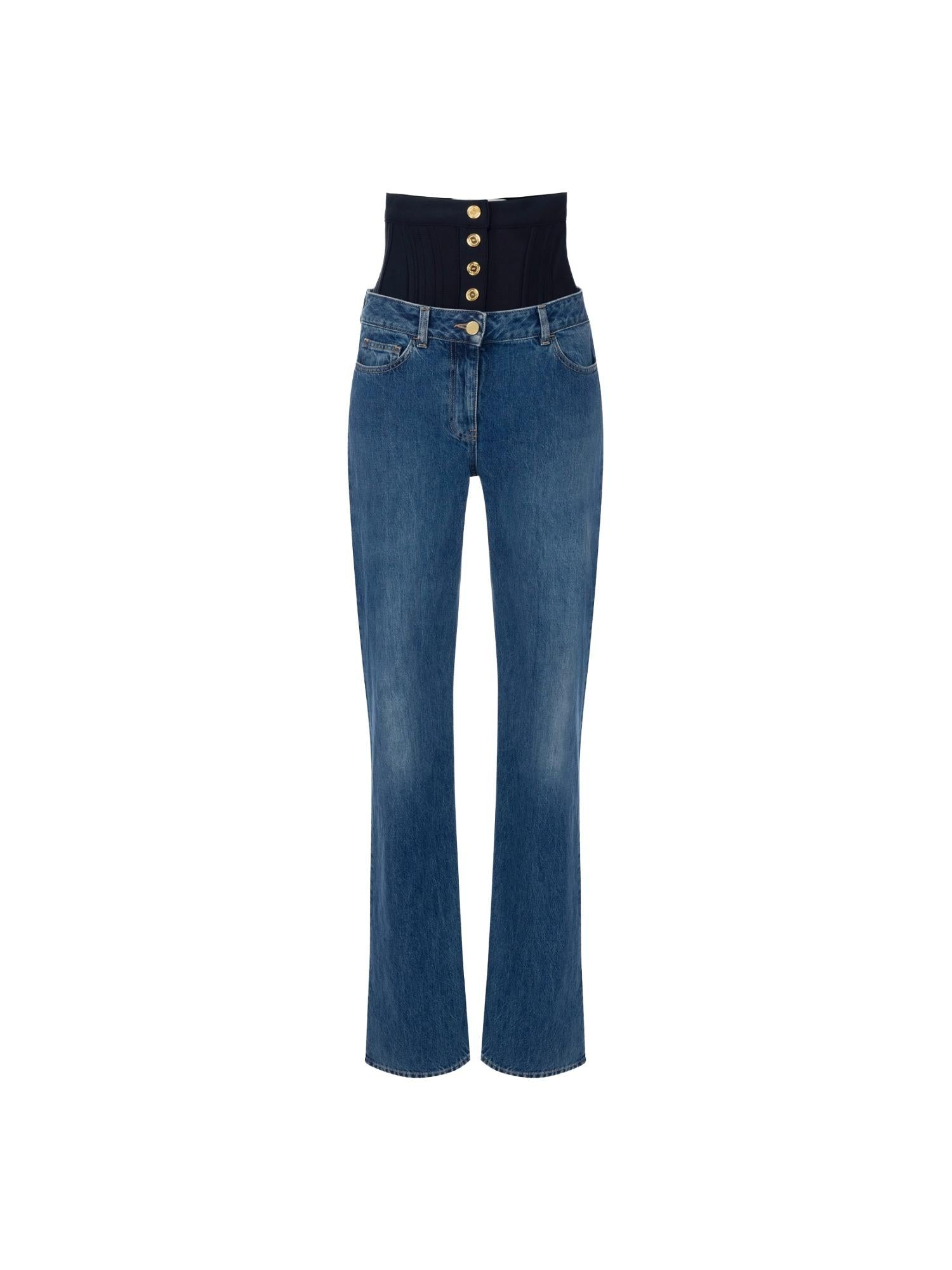 Elisabetta Franchi Jeans con vita in neoprene