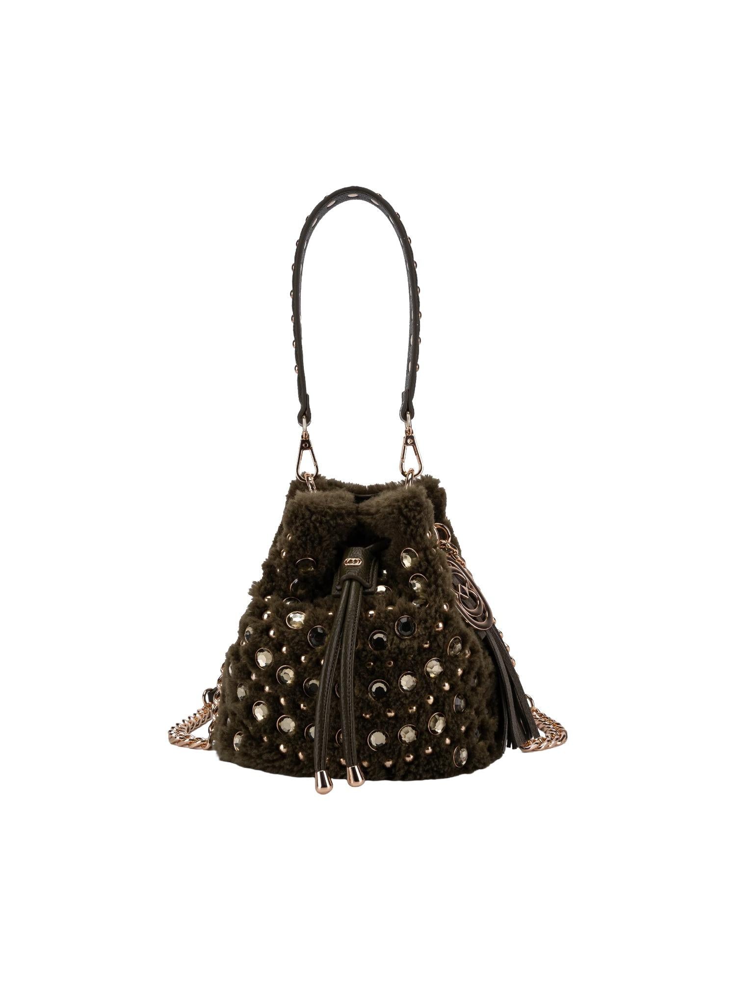 La Carrie Borsa a secchiello in ecopelliccia Andromeda Small