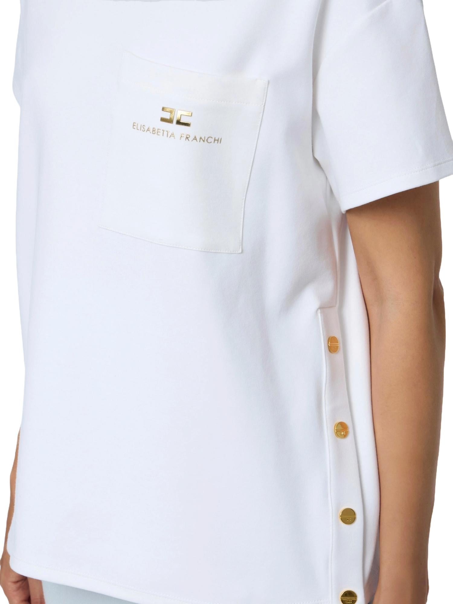 Elisabetta Franchi T-shirt con taschino e bottoni