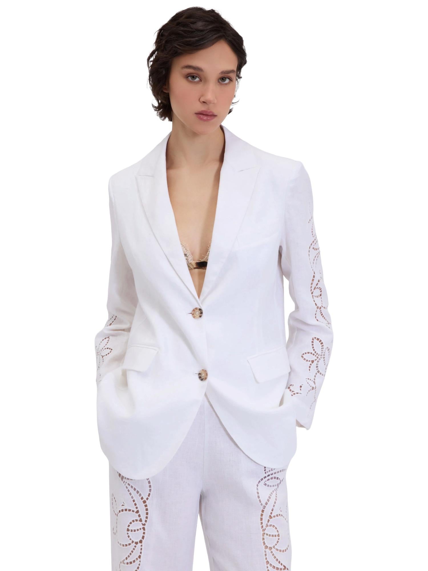 Ermanno Firenze Giacca con ricami San Gallo