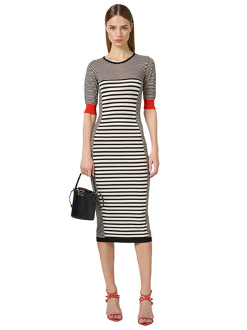 Elisabetta Franchi Abito in maglia a righe