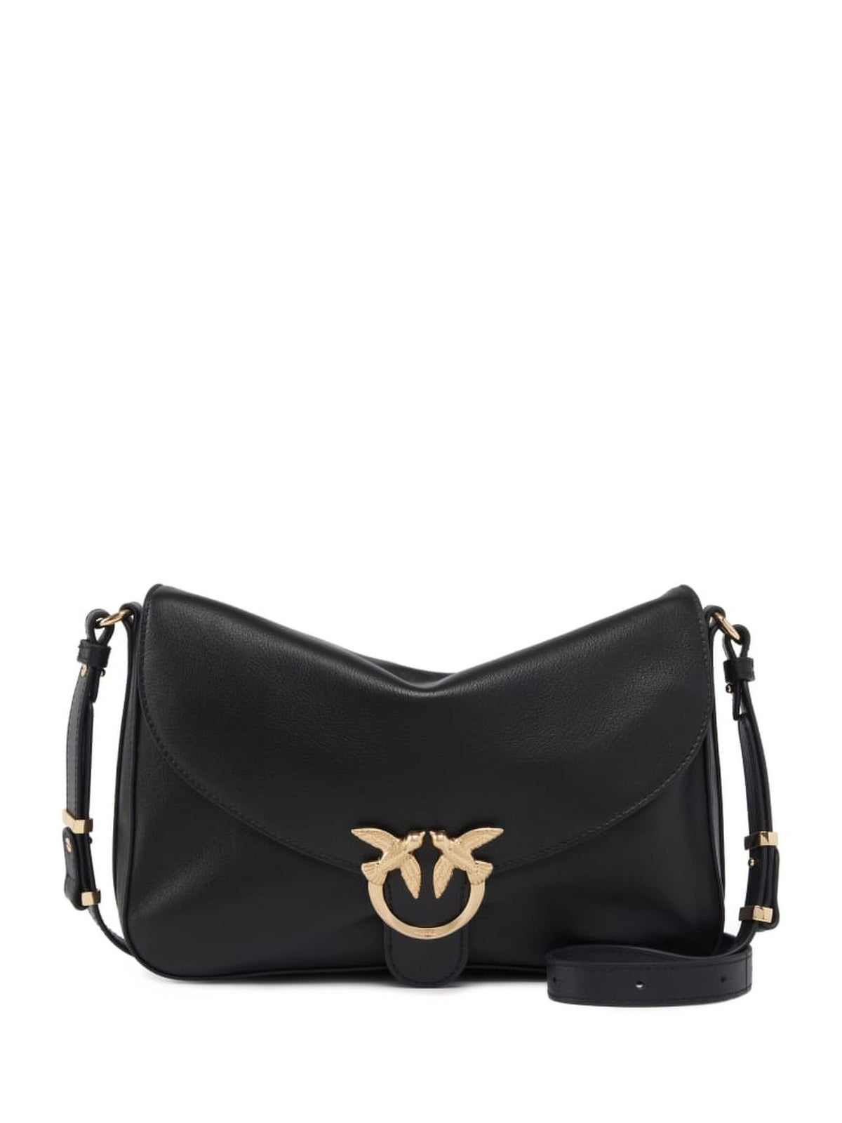 Borsa a Tracolla in Pelle Liscia con Fibbia Logo Love Birds