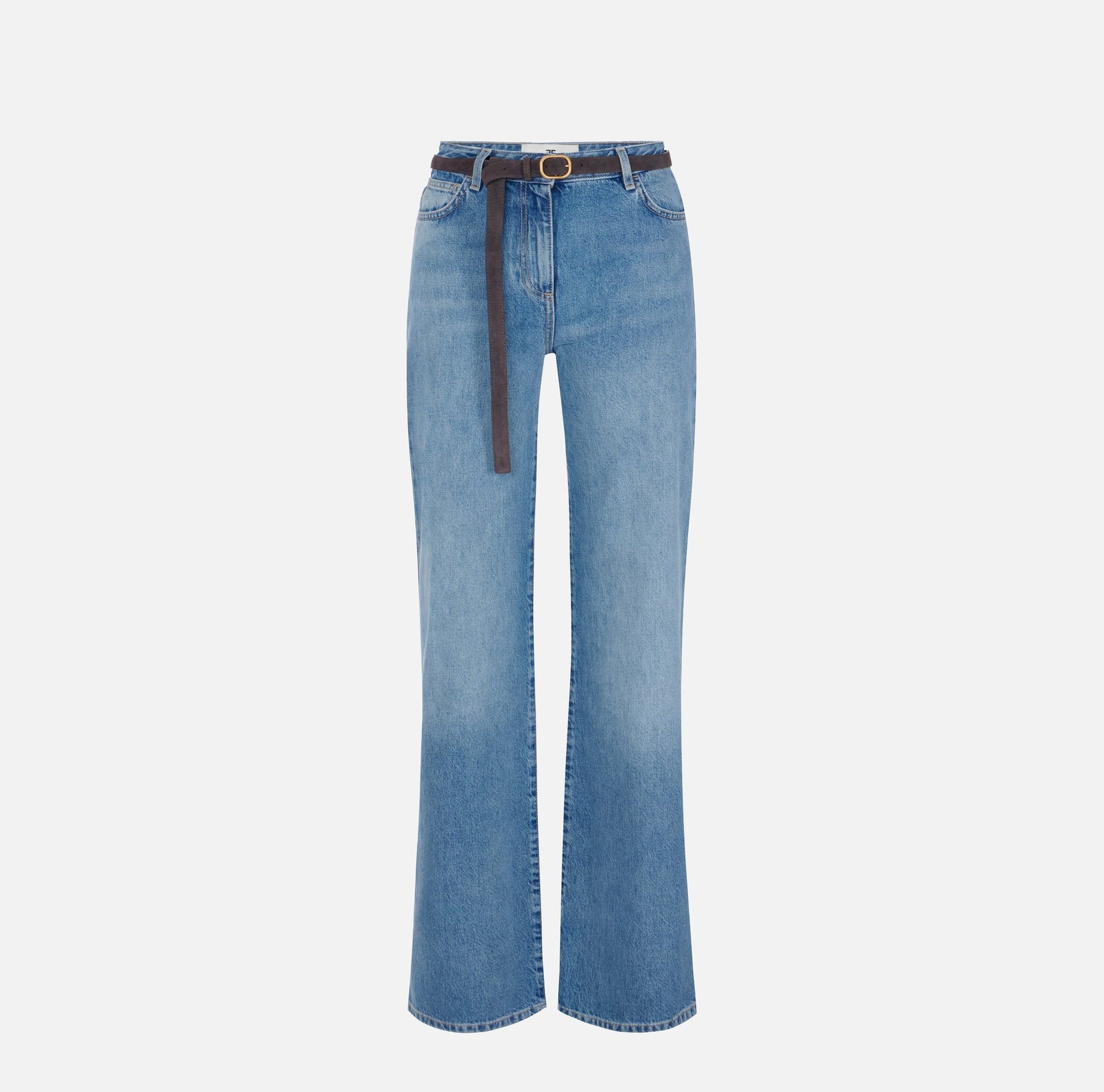 Jeans a palazzo con cintura