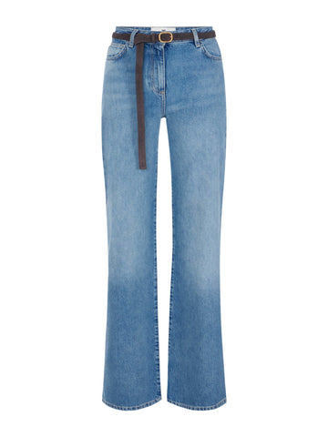 Jeans a palazzo con cintura
