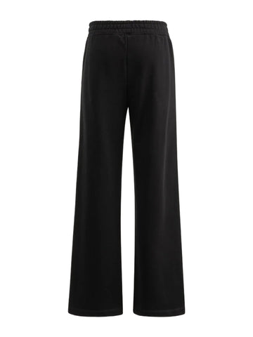 Pantalone palazzo con cuciture a vista in felpa