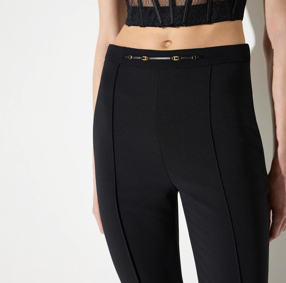 Pantaloni in doppio crêpe stretch