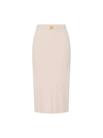 Elisabetta Franchi Gonna in maglia con bottoni oro